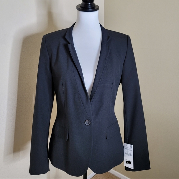 NWT ZARA Inverted Blazer, Size 06 /38 Women's Jacket Black NEW - Picture 3 of 12
